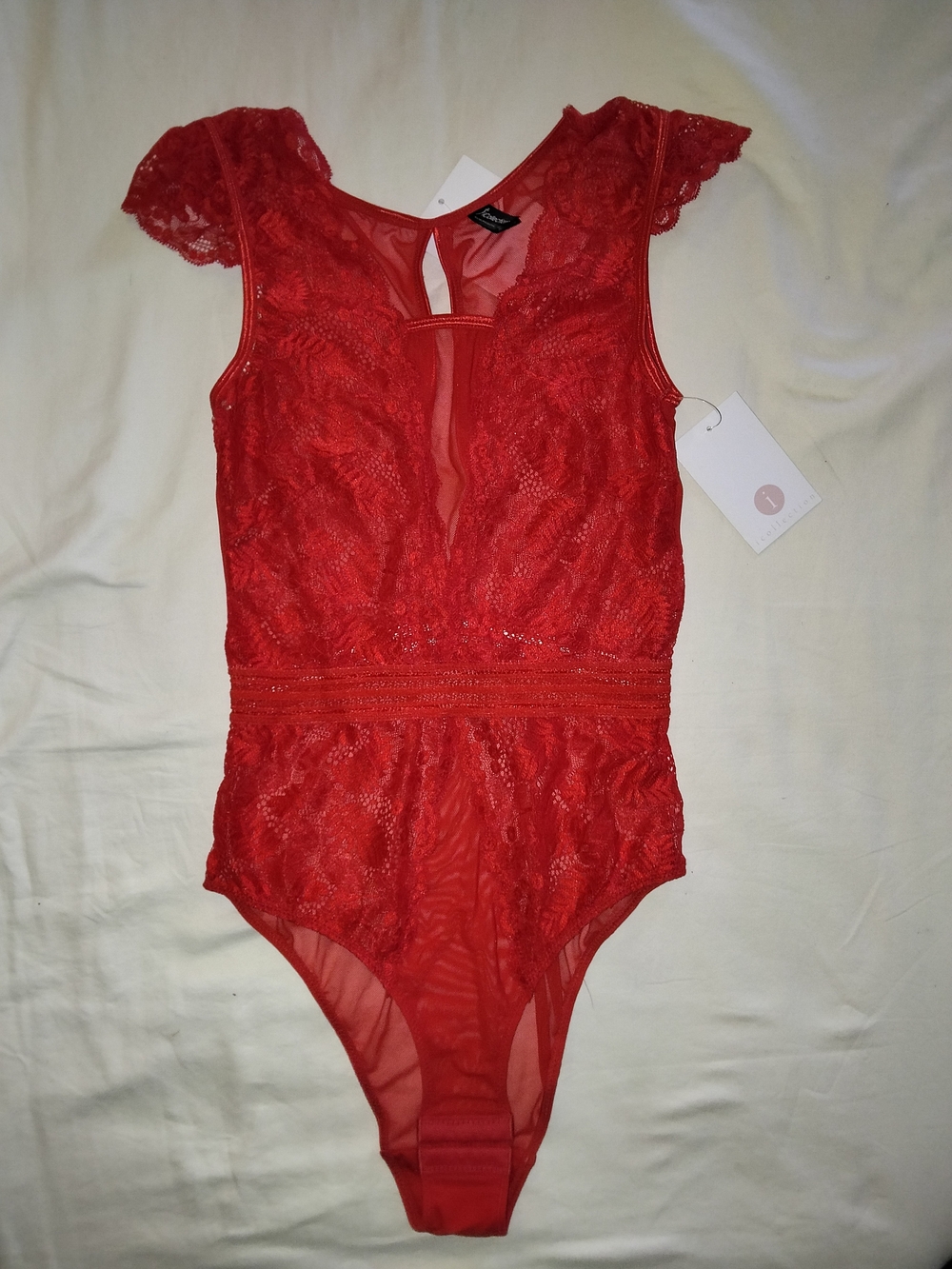 Red Lace One-Piece Bodysuit